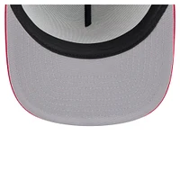 Men's New Era White/Red Cleveland Guardians Retro Script Trucker 9FIFTY Snapback Hat