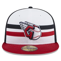 Men's New Era  White Cleveland Guardians 2025 Batting Practice 59FIFTY Fitted Hat