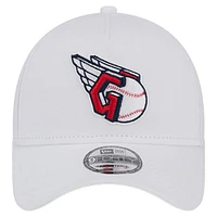 Men's New Era White Cleveland Guardians TC A-Frame 9FORTY Adjustable Hat