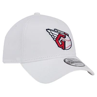 Men's New Era White Cleveland Guardians TC A-Frame 9FORTY Adjustable Hat