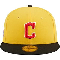 Casquette ajustée 59FIFTY grillagée Cleveland Guardians New Era pour homme, jaune/noir