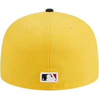 Casquette ajustée 59FIFTY grillagée Cleveland Guardians New Era pour homme, jaune/noir