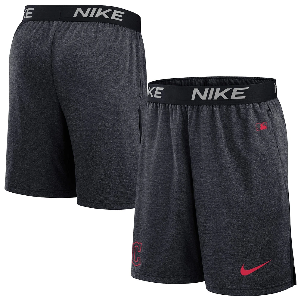 Short Nike noir Cleveland Guardians Authentic Collection Practice Performance pour homme