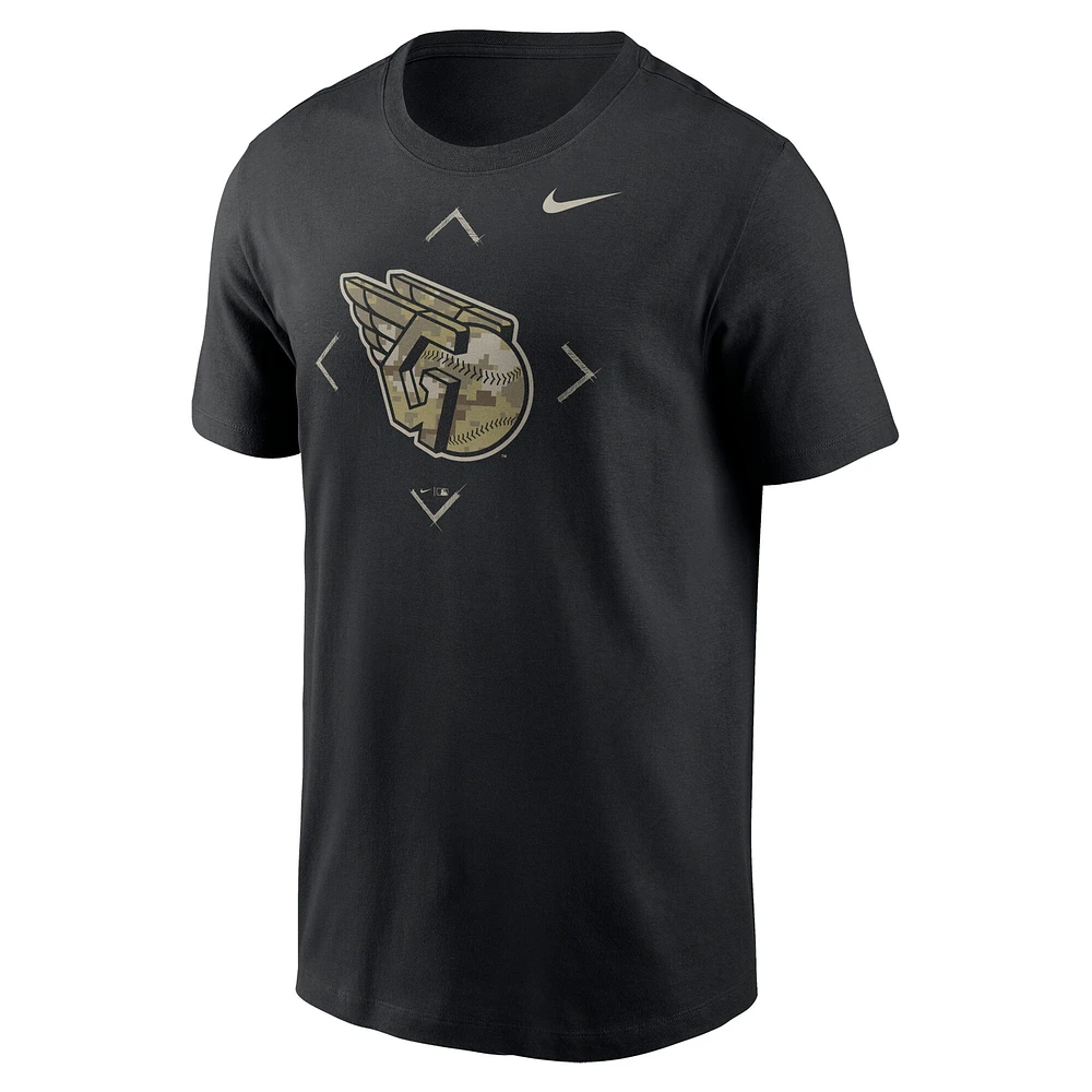 T-shirt à logo camouflage Nike Cleveland Guardians pour homme noir