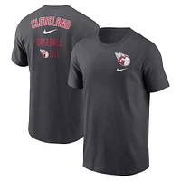 T-shirt Nike Charcoal Cleveland Guardians Logo Sketch Bar pour hommes