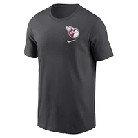 T-shirt Nike Charcoal Cleveland Guardians Logo Sketch Bar pour hommes