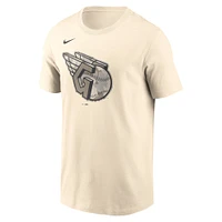Men's Nike Cream Cleveland Guardians Camo Logo T-Shirt