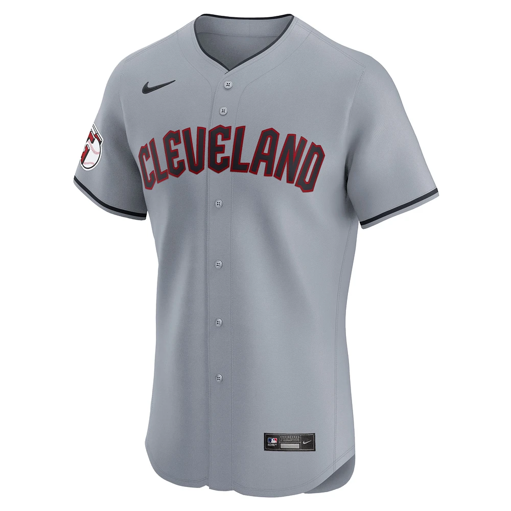 Maillot Nike gris Cleveland Guardians Road 2024 Jackie Robinson Day Elite pour homme