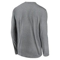 T-shirt à manches longues Nike gris chiné Cleveland Guardians Logo Legend pour homme