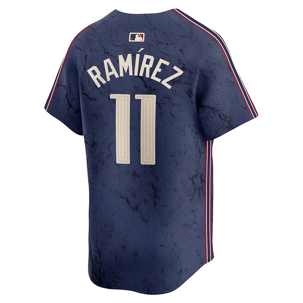 Maillot Nike José Ramírez bleu marine pour homme, édition limitée City Connect des Cleveland Guardians