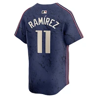 Maillot Nike José Ramírez bleu marine pour homme, édition limitée City Connect des Cleveland Guardians