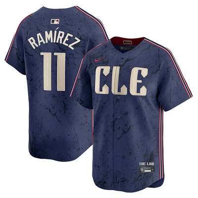 Maillot Nike José Ramírez bleu marine pour homme, édition limitée City Connect des Cleveland Guardians