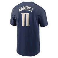 T-shirt Nike bleu marine Jose Ramirez Cleveland Guardians Fuse City Connect avec nom et numéro pour homme