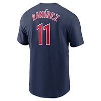 T-shirt Nike bleu marine Jose Ramirez Cleveland Guardians Fuse avec nom et numéro pour homme