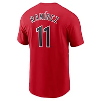 T-shirt Nike pour homme Jose Ramirez rouge Cleveland Guardians Fuse avec nom et numéro