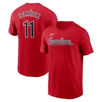 T-shirt Nike pour homme Jose Ramirez rouge Cleveland Guardians Fuse avec nom et numéro