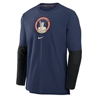 Men's Nike Navy Cleveland Guardians 2024 City Connect Authentic Collection Player Tri-Blend Pullover Sweatshirt