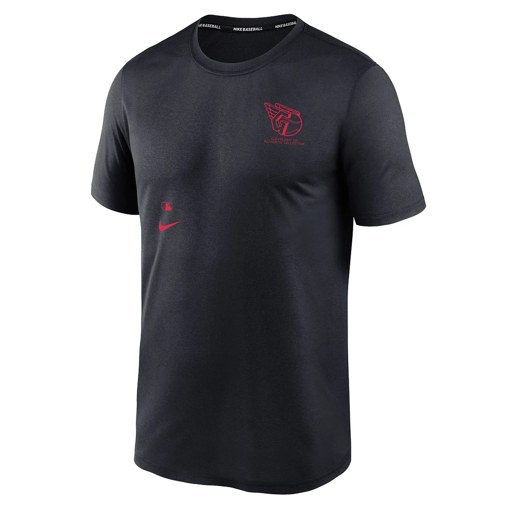 Men's Nike Navy Cleveland Guardians Authentic Collection Early Work Tri-Blend Performance T-Shirt