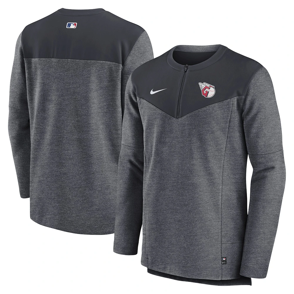 Men's Nike Navy Cleveland Guardians Authentic Collection Game Time Performance Half-Zip Top