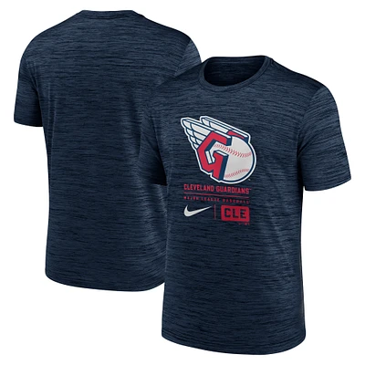 Men's Nike Navy Cleveland Guardians Large Logo Velocity T-Shirt