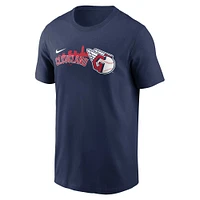 T-shirt Nike bleu marine Cleveland Guardians Skyline de l'équipe locale pour homme