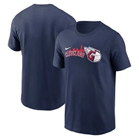 T-shirt Nike bleu marine Cleveland Guardians Skyline de l'équipe locale pour homme