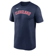 Men's Nike Navy Cleveland Guardians New Legend Wordmark T-Shirt