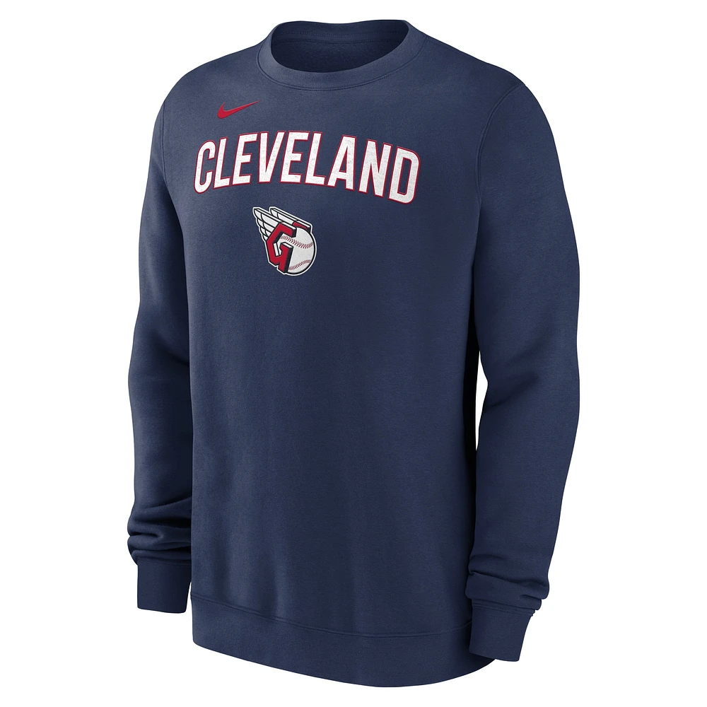 Men's Nike Navy Cleveland Guardians Pullover Sweatshirt
