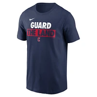 T-shirt Nike Cleveland Guardians Rally Rule pour homme bleu marine