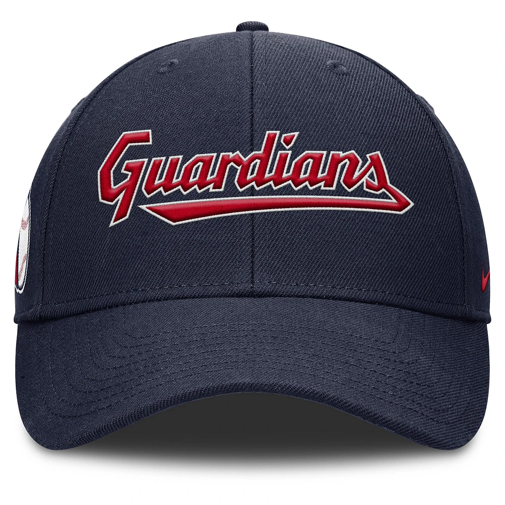 Men's Nike Navy Cleveland Guardians Rise Gaberdine Adjustable Hat