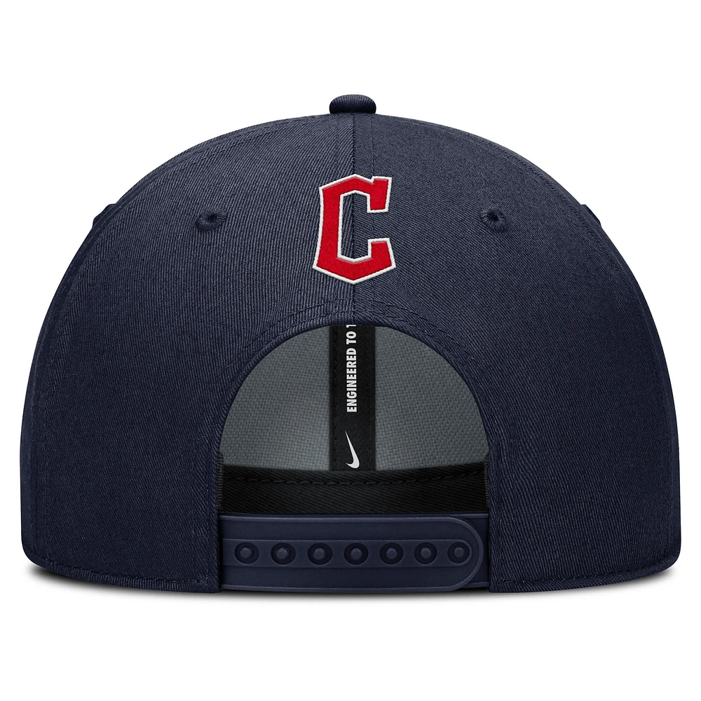Men's Nike Navy Cleveland Guardians Rise Gaberdine Adjustable Hat