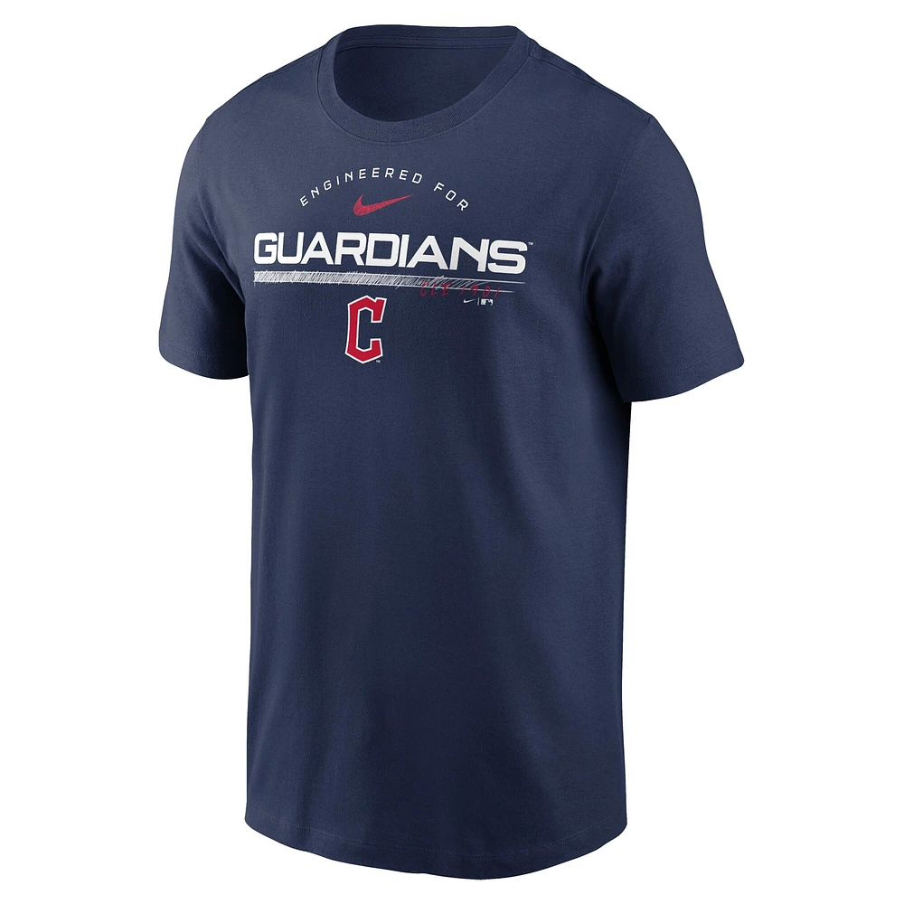 T-shirt Nike Cleveland Guardians Team Engineered Performance bleu marine pour homme