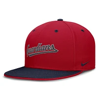 Men's Nike  Red/Navy Cleveland Guardians True Primetime Two-Tone Performance Fitted Hat