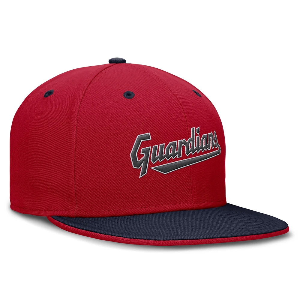 Men's Nike  Red/Navy Cleveland Guardians True Primetime Two-Tone Performance Fitted Hat