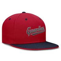 Men's Nike  Red/Navy Cleveland Guardians True Primetime Two-Tone Performance Fitted Hat