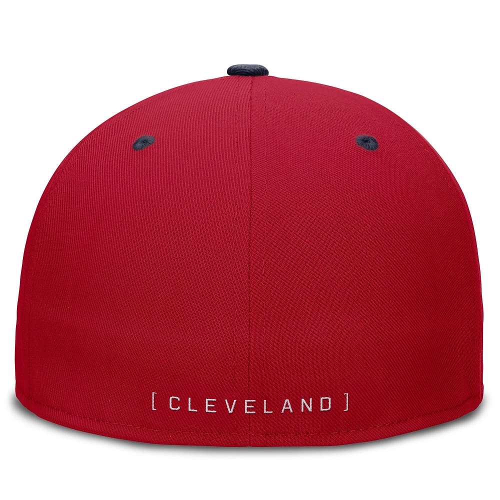 Men's Nike  Red/Navy Cleveland Guardians True Primetime Two-Tone Performance Fitted Hat