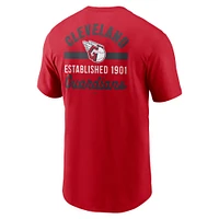 T-shirt Nike rouge Cleveland Guardians 2-Hit pour homme