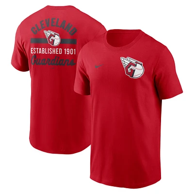 T-shirt Nike rouge Cleveland Guardians 2-Hit pour homme