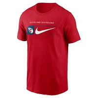 Men's Nike Red Cleveland Guardians Team Swoosh Lockup T-Shirt