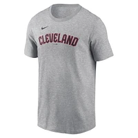 T-shirt Nike Shane Bieber pour hommes, gris, Cleveland Guardians Fuse Name & Number