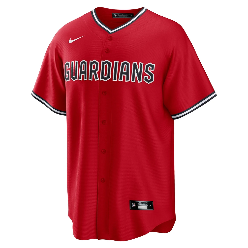 Men's Nike Shane Bieber Red Cleveland Guardians Alternate Replica 2.0 Player Jersey