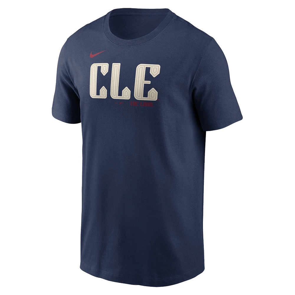 Men's Nike Steven Kwan Navy Cleveland Guardians 2024 City Connect Name & Number T-Shirt