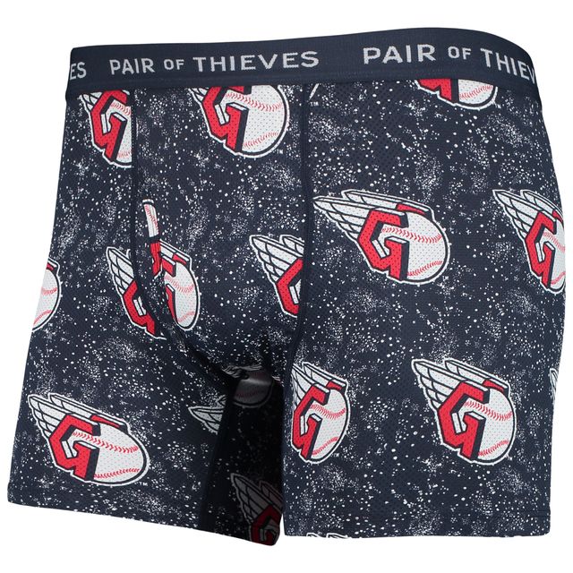 Lot de 2 boxers Super Fit pour homme Paire voleurs Noir/bleu marine Cleveland Guardians