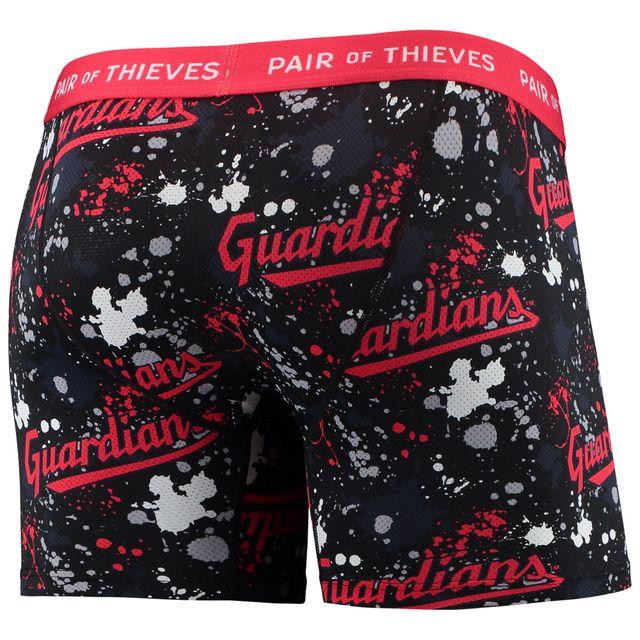 Lot de 2 boxers Super Fit pour homme Paire voleurs Noir/bleu marine Cleveland Guardians