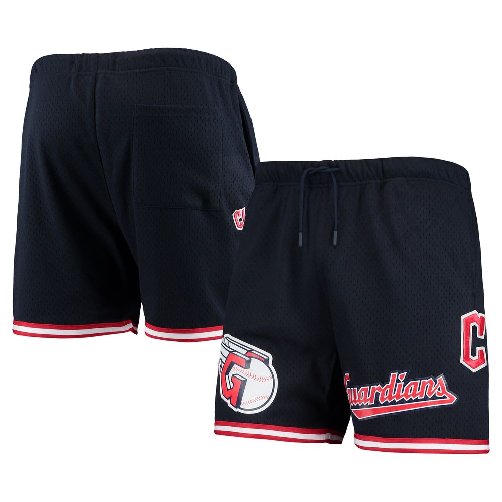 Men's Pro Standard Navy Cleveland Guardians Logo Mesh Shorts