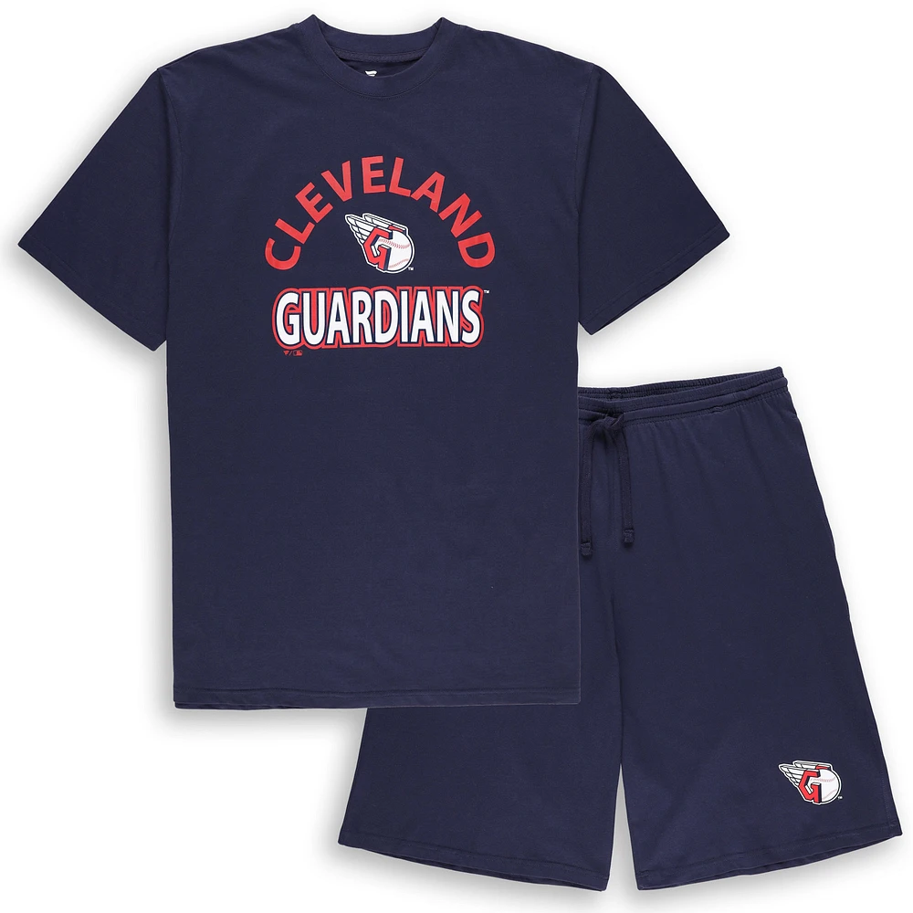 Ensemble combiné t-shirt et short pour hommes Profile Cleveland Guardians Big & Tall