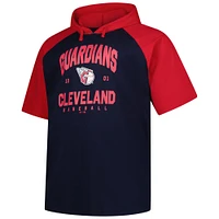 Men's Profile Navy Cleveland Guardians Big & Tall Short Sleeve Pullover Hoodie