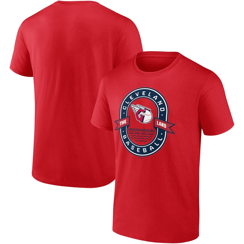 T-shirt rouge emblématique des Cleveland Guardians pour homme