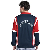 Veste de survêtement entièrement zippée en tricot Contender Cleveland Guardians bleu marine/rouge pour homme