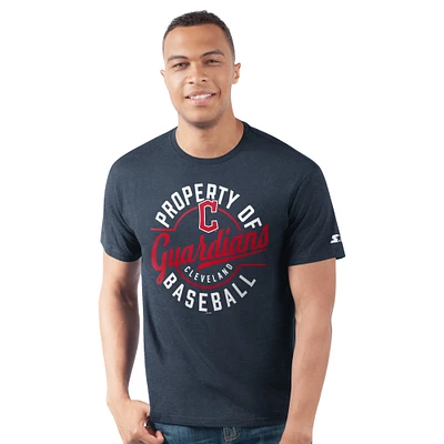 Men's Starter  Navy Cleveland Guardians Prime Time Property Of T-Shirt